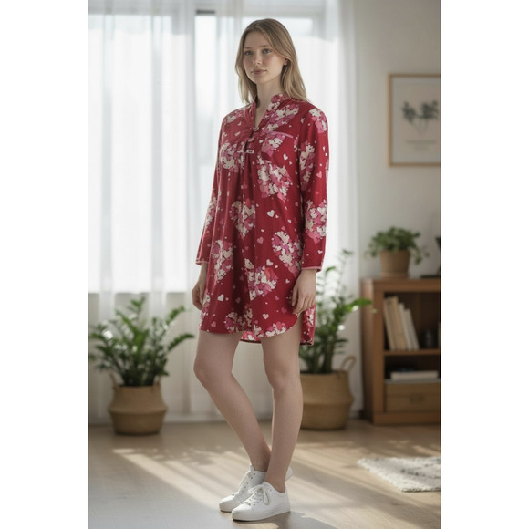 Nick & Nora Hearts Flannel Cotton Nightgown Love Valentine Red Pink XXL *Flawed - Picture 16 of 16